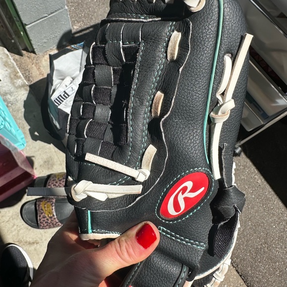 Girls UA softball cleats (size 6.5), fastpitch helmet (M/L), and Rawling Glove - Picture 5 of 11